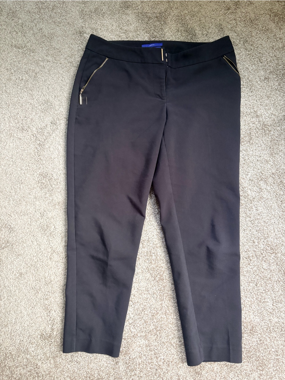 Apt. 9 Black Slim Stretch Dress Pants with Zip Pockets